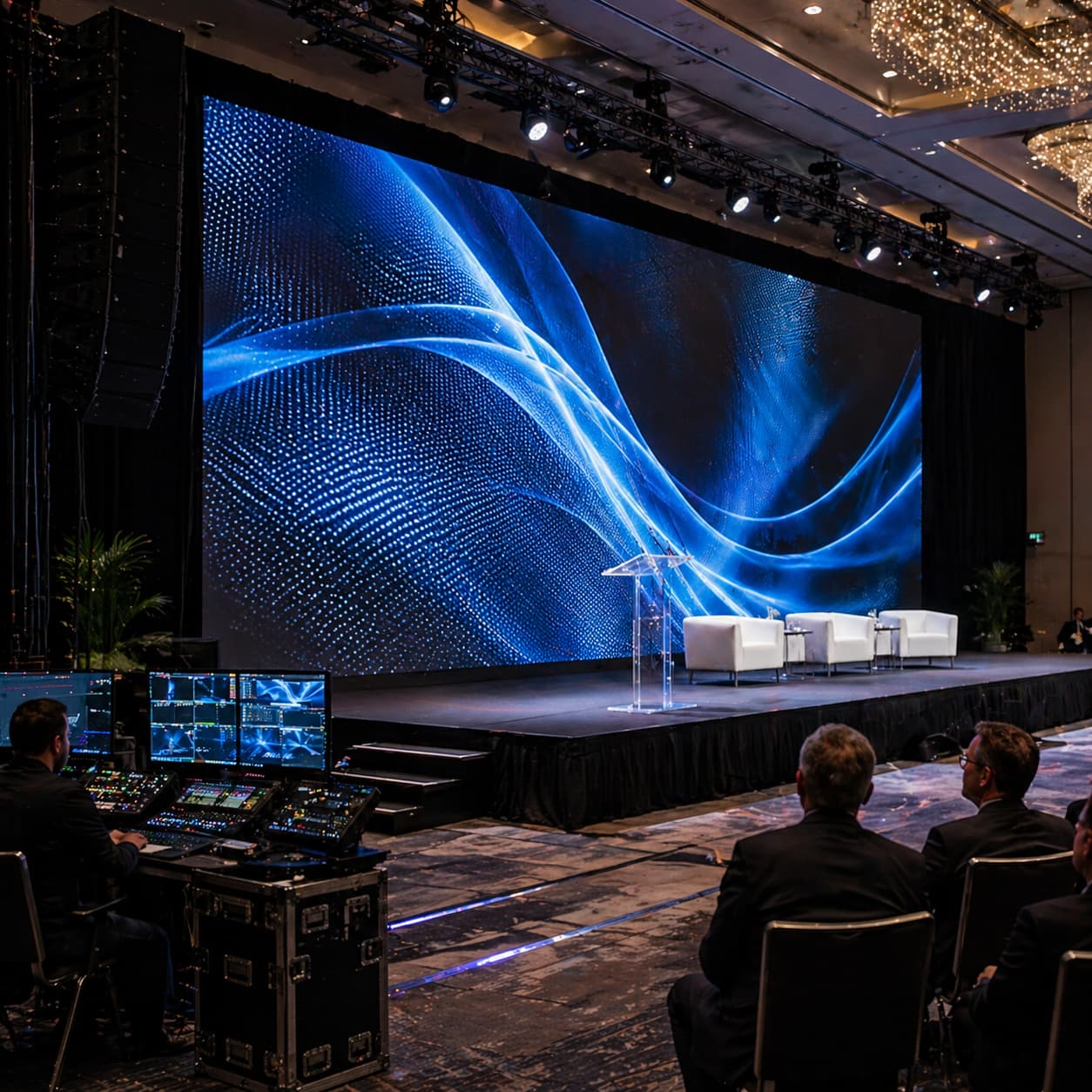 Indoor LED wall used for a corporate presentation