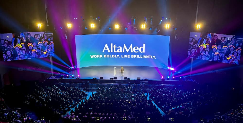 Large LED video wall installed for a corporate event
