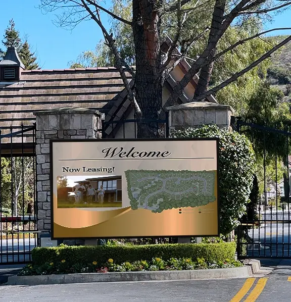 Rendering of a custom LED sign installation